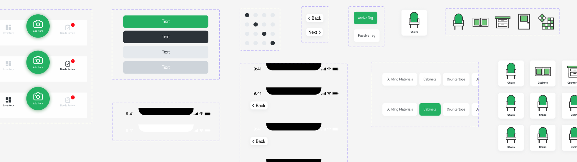 Components of the Construction Junction design system