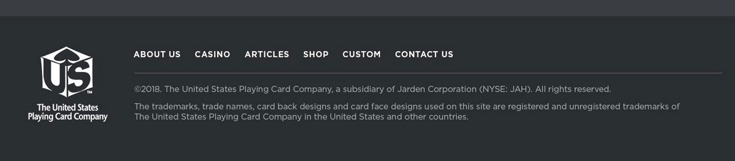 U.S. Playing Card homepage design