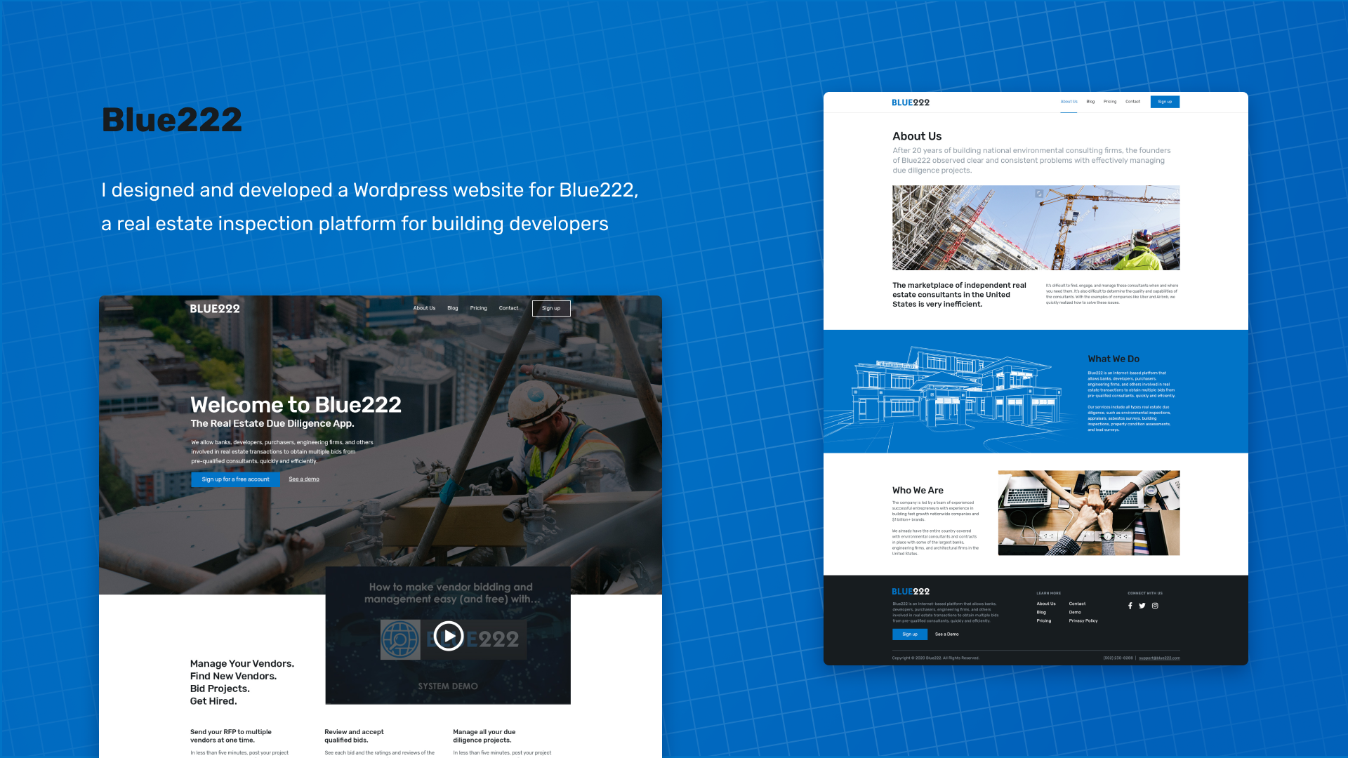 Blue222 site design